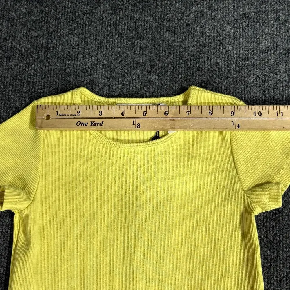 Molo Dress Girls 7-8 Yellow Floral Print Short Sleeve Organic Cotton Fit Flare
